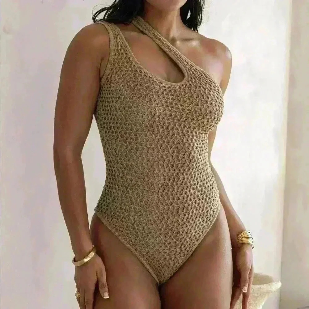 Jluxlabel Beige Sailing Away Bodysuit and Beige Jessi Sweater Knit Skirt. Size L